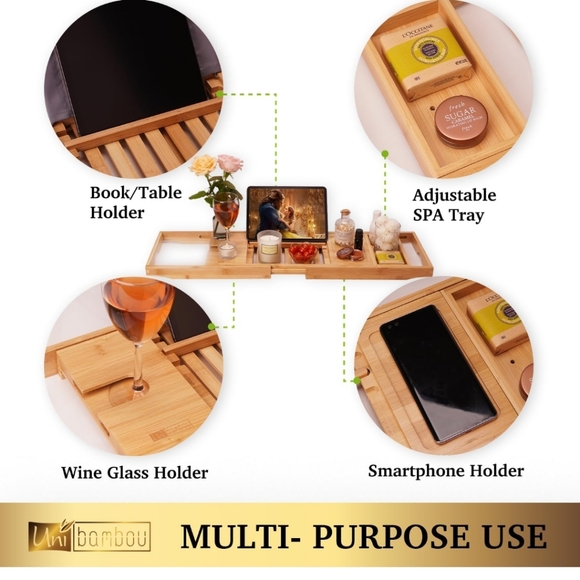 Bamboo Bathtub Caddy Tray - Picture 9 of 11